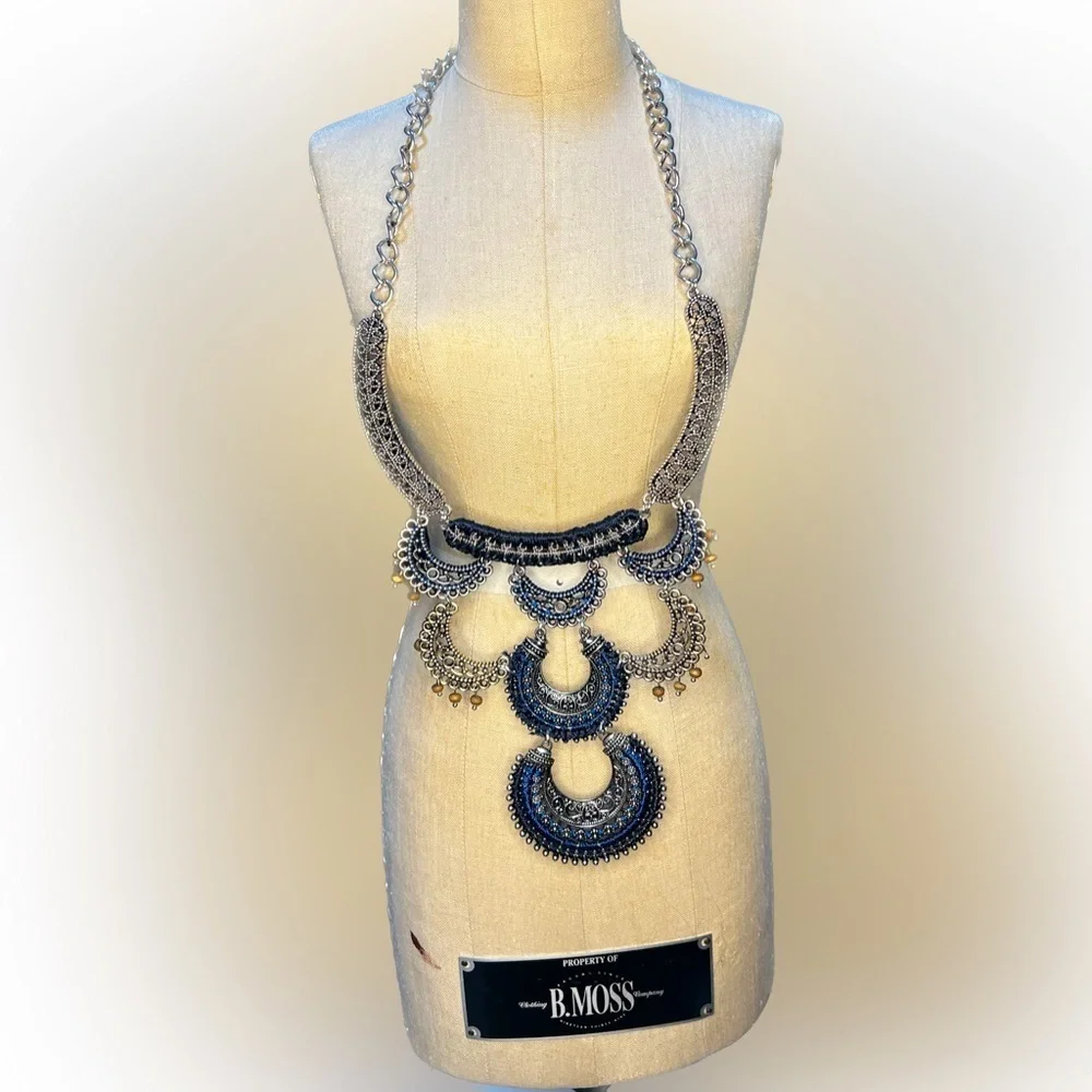 Needlepoint Southwest Silver Necklace INSPIRED